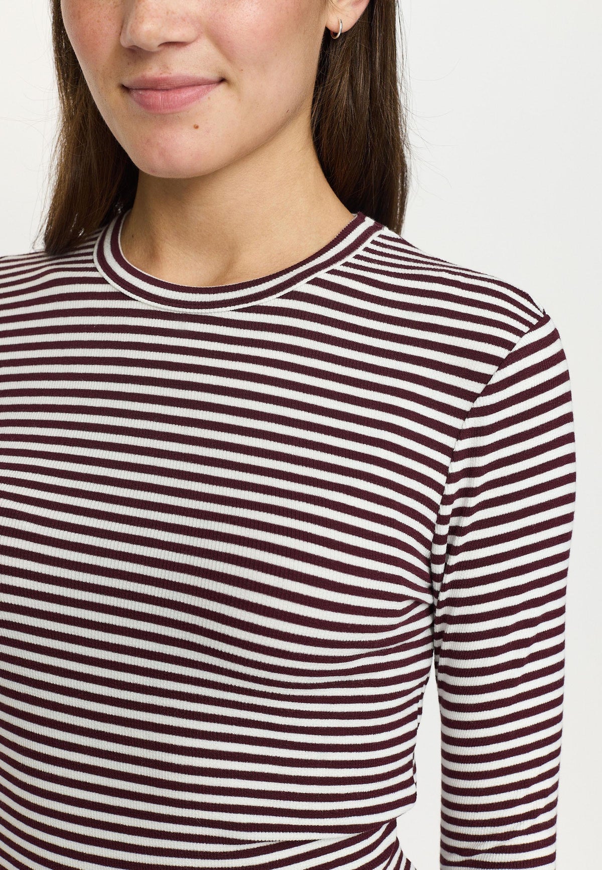 Soft Rebel SRFenja Stribet Langærmet T-shirt - Vinyard Wine