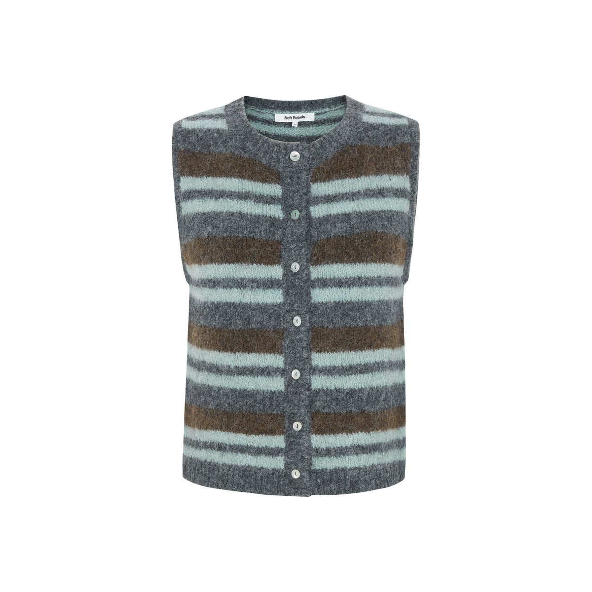 Soft Rebels SRCamilla Stribet Strikvest - M Puritan