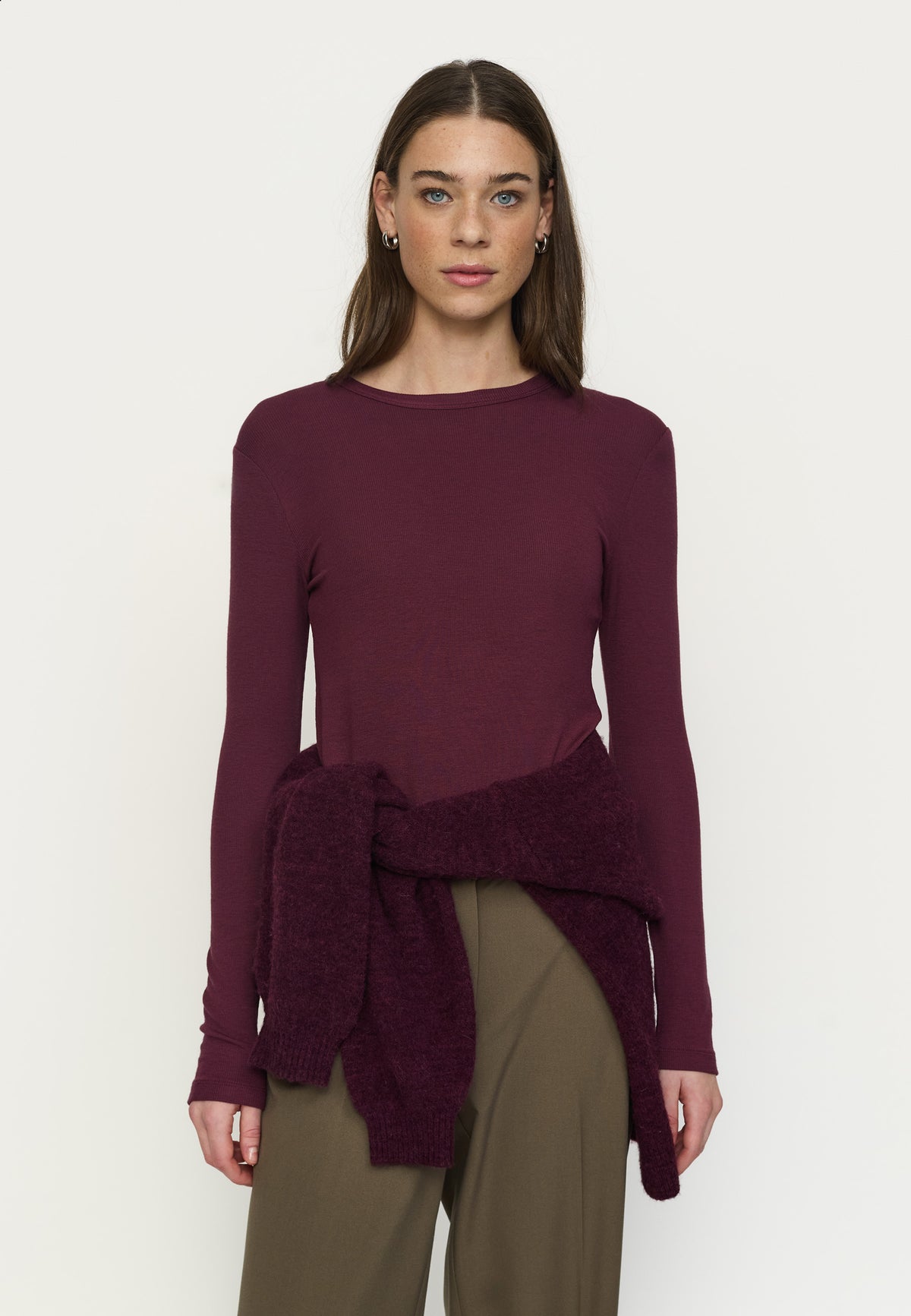 Soft Rebel SRFenja Langærmet T-shirt - Vinyard Wine