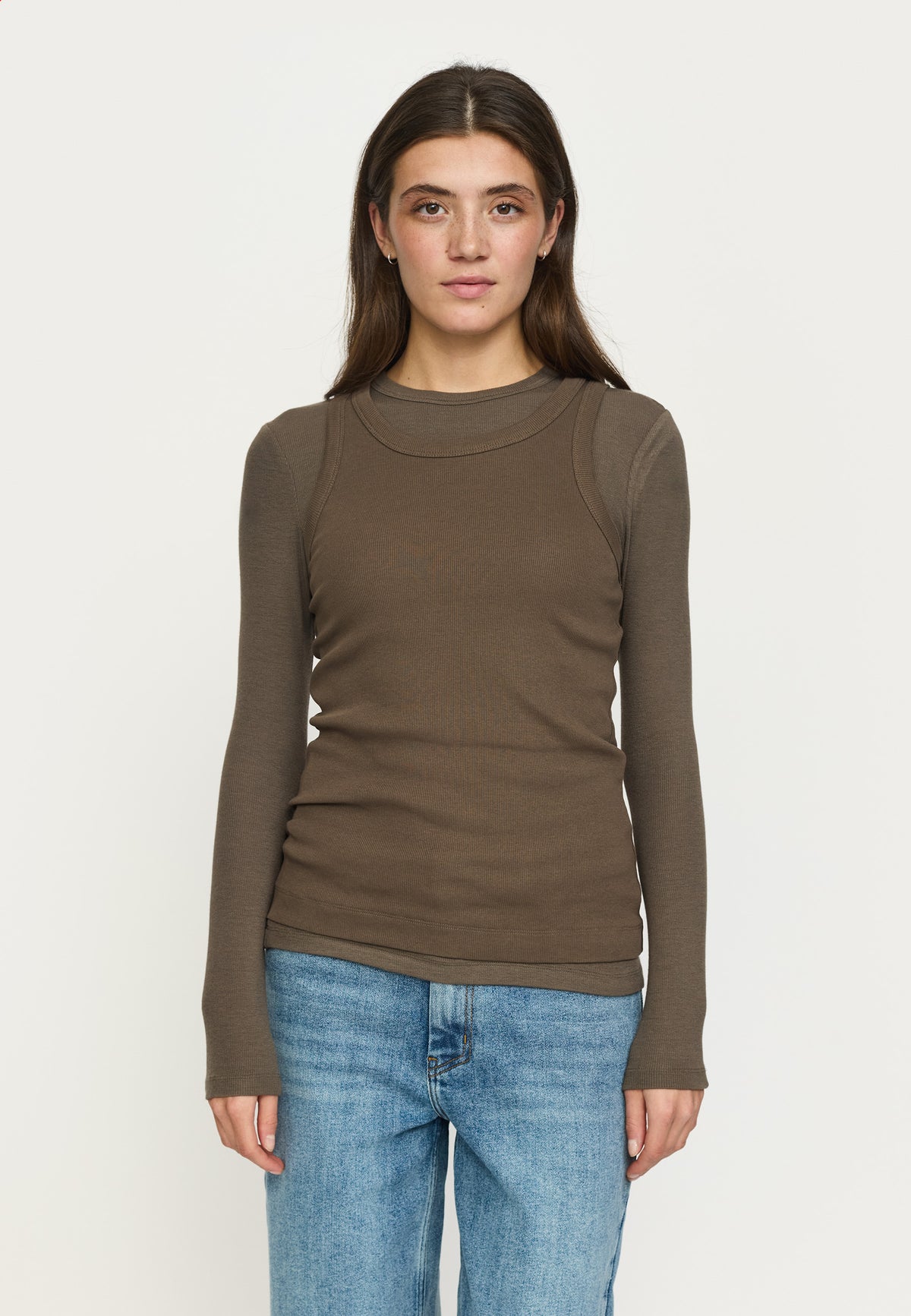 Soft Rebels SRFenja Langærmet T-shirt - Canteen