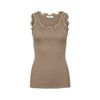 Rosemunde RWBabette Silk SL U-Neck Long Lace Top - Walnut
