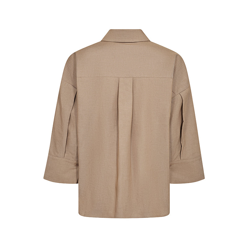 Mos Mosh Britze Cam Cotton Bluse - Dark Camel