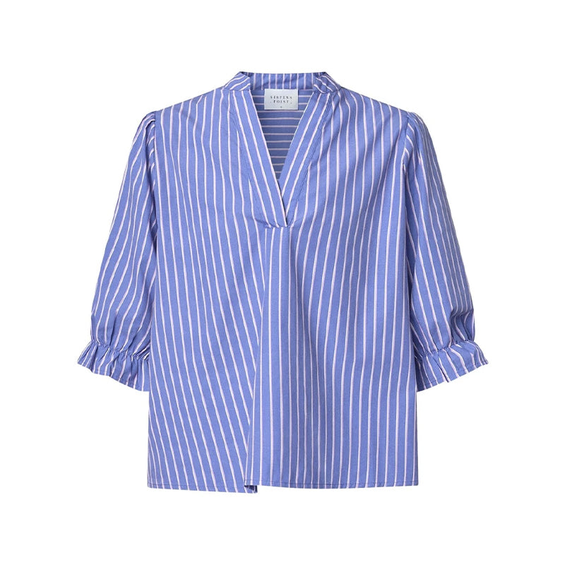 Sisters Point Venny-SS10 Bluse - Blue Dream Stripes