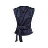 Co'couture Safira Pleat Top - Navy