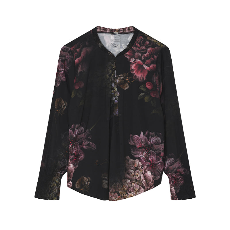 Gustav Cana Bluse - Black/Sand