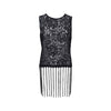 Black Colour Vea Frill Top - Black