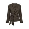 Co'couture LunaCC Tie Bluse - Dusty Army