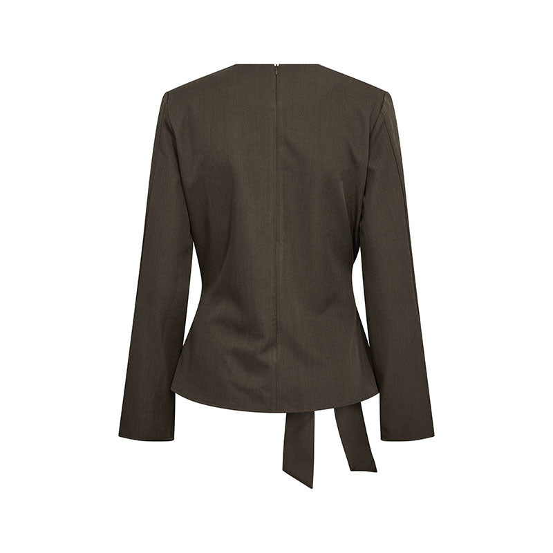 Co'couture LunaCC Tie Bluse - Dusty Army