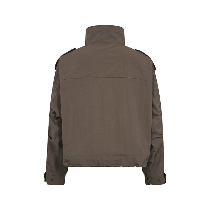 Co'couture Alina Double Funnel Neck Jakke - Brown
