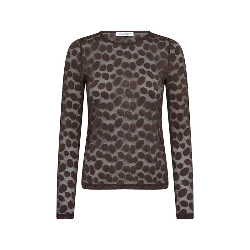 Co'couture Penola O-Neck Bluse - Brown