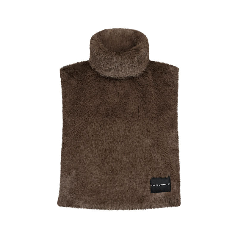 Haute L'amitie Fur Neck Warmer Vest - Mud Brown