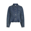 Neo Noir Rivora Denim Peplum Jakke - Blue