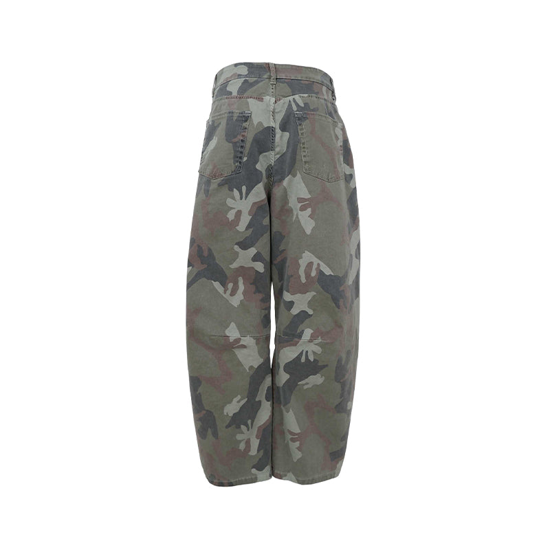 Black Colour BCCaila Barrel Bukser - Army Camouflage