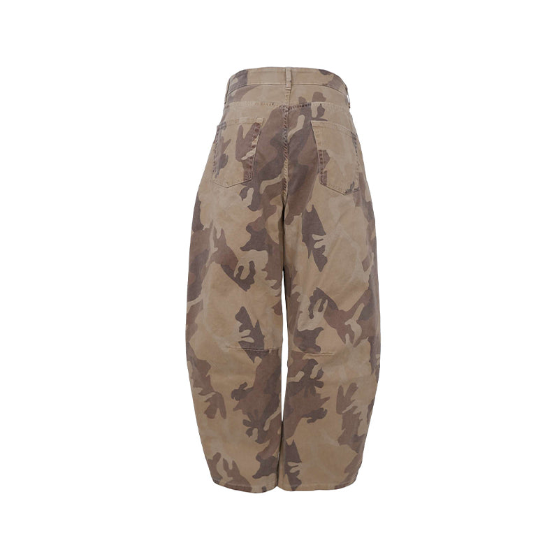Black Colour BCCaila Barrel Bukser - Brown Camouflage