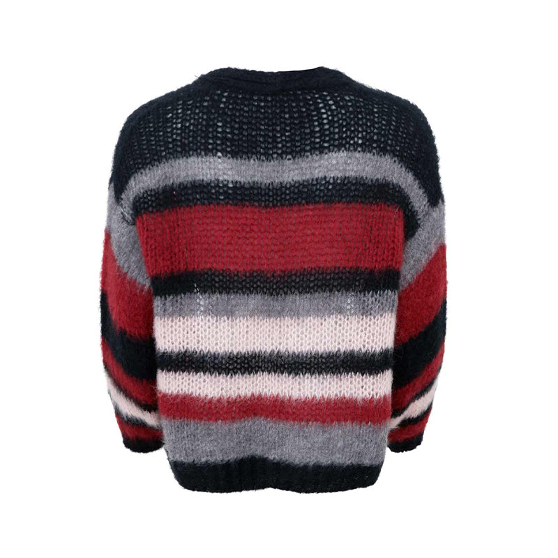 Black Colour BCLina Striped Strik Cardigan  - Wine