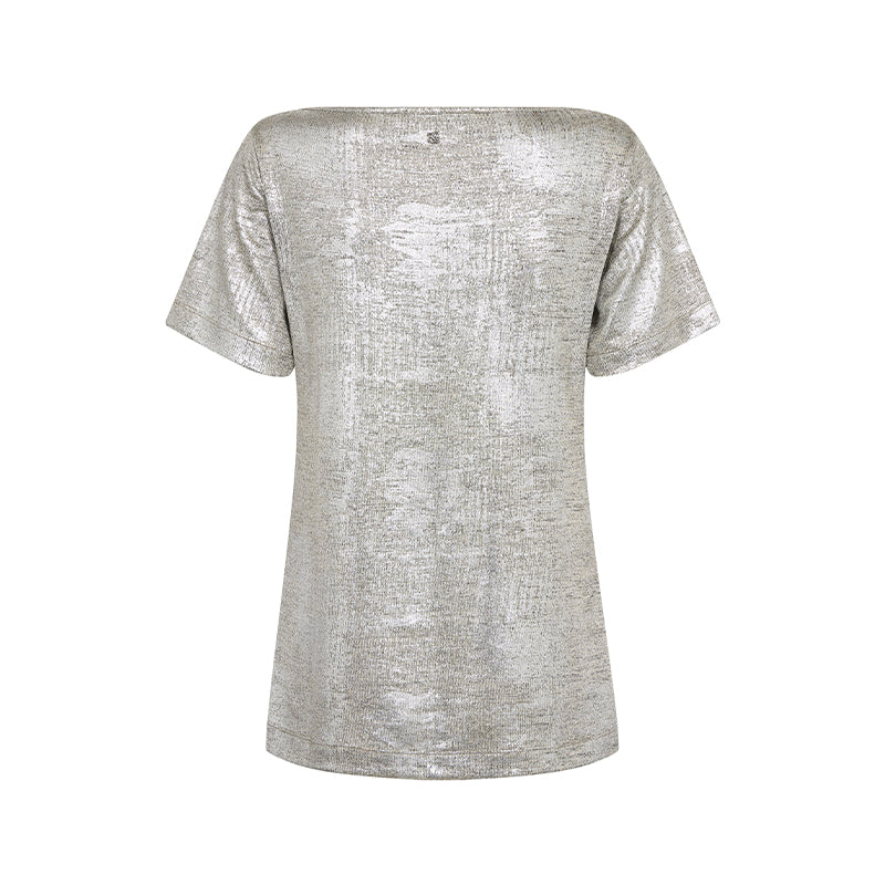 Mos Mosh MMNiva O-SS Metallic T-shirt - Silver