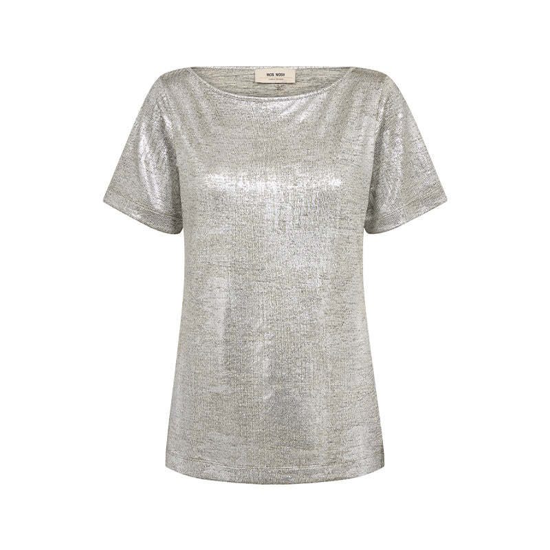 Mos Mosh MMNiva O-SS Metallic T-shirt - Silver