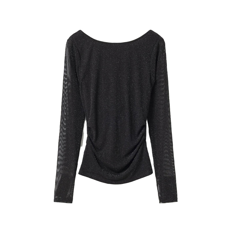Noella Madaline Glimmerbluse - Black
