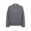 Co'couture RowCC Button Sleeve Strik - Grey Melange