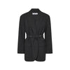 Haute L'amitie Smokey Check Oversize Belt Blazer - Antracit