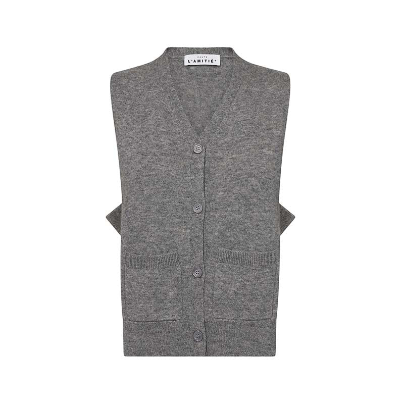 Haute L'amitie Duke Cut Vest - Grey Melange