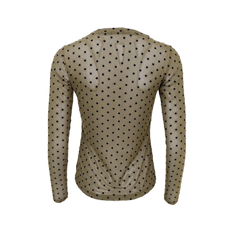 Black Colour BCJennie Dotted Mesh Bluse - Army