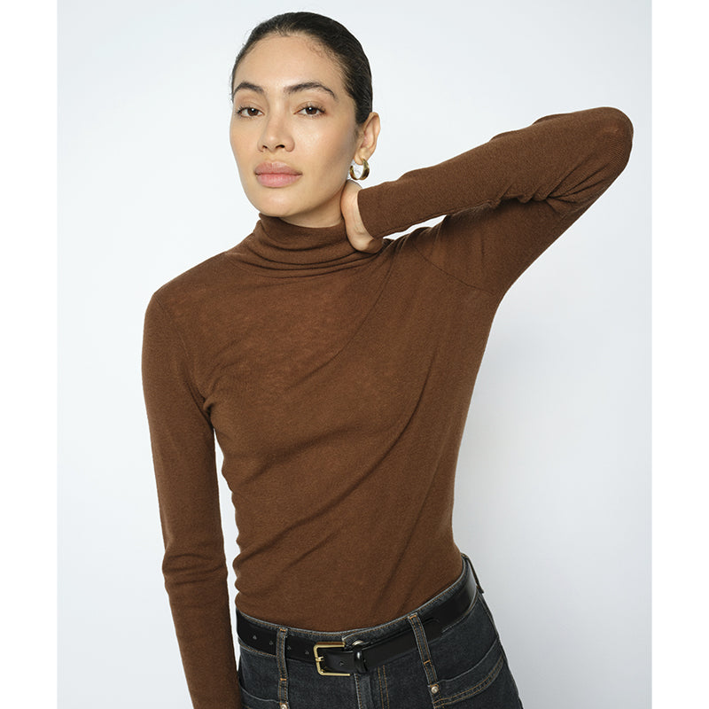 Mos Mosh Bouch Rollneck Strik - Downtown Brown