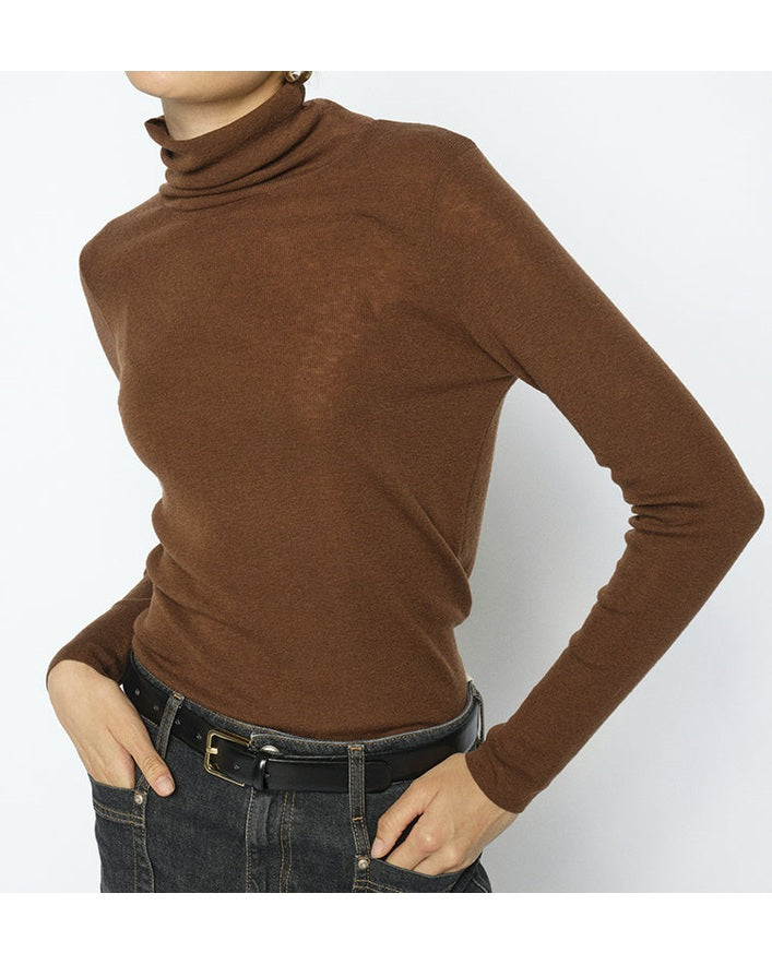 Mos Mosh Bouch Rollneck Strik - Downtown Brown
