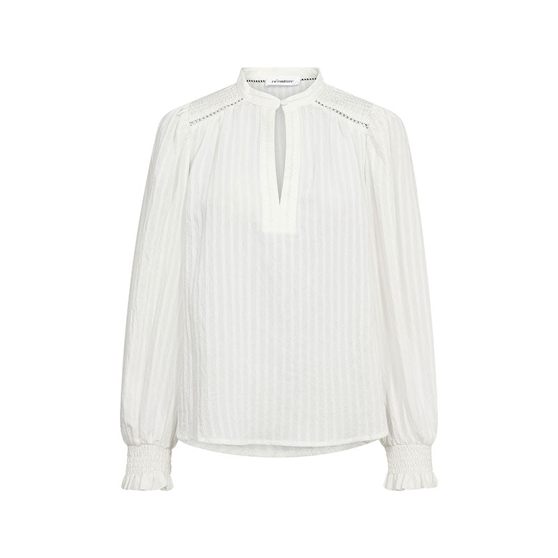 Co'couture SennaCC Lace V-Bluse - White