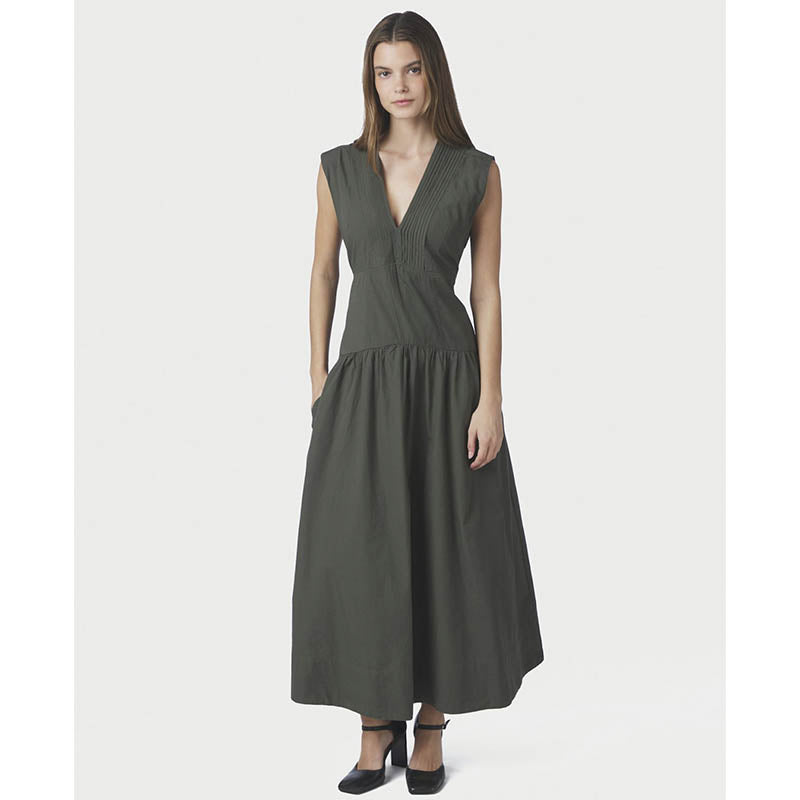 Neo Noir Halise Poplin Kjole - Army