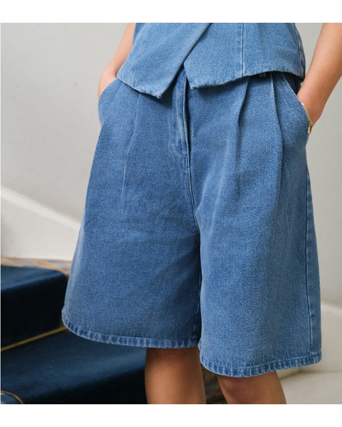 Neo Noir Rosel Denim Shorts - Blue
