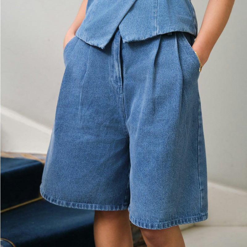 Neo Noir Rosel Denim Shorts - Blue