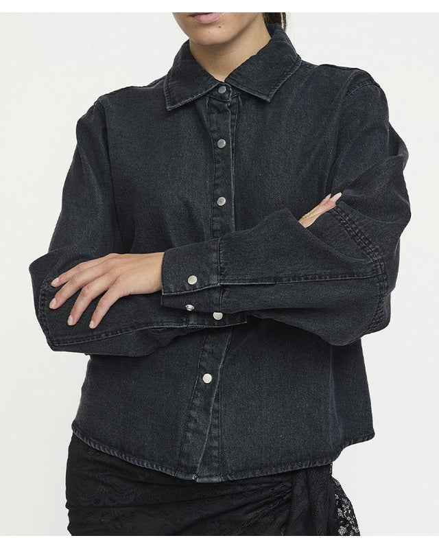 Soft Rebels SRJanet Keira Curved Skjorte - Washed phantom