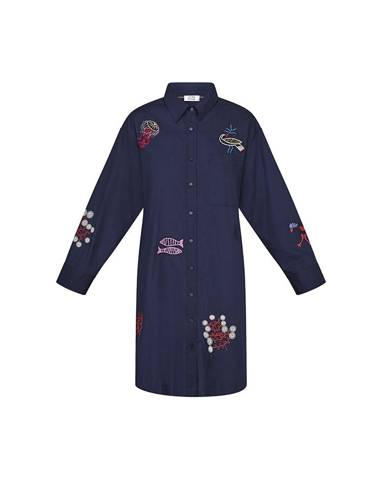 Love & Divine Love1589 Kjole - Navy Emb