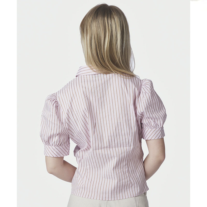 Neo Noir Frannie Structure Stripe Skjorte - Light Pink