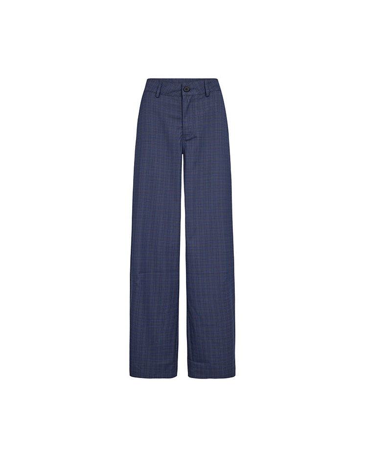 Co'couture DaxterCC Check Pleat Bukser - New Blue