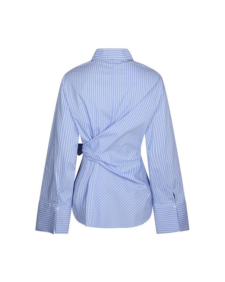 Neo Noir Helisa Stripe Skjorte - Light Blue