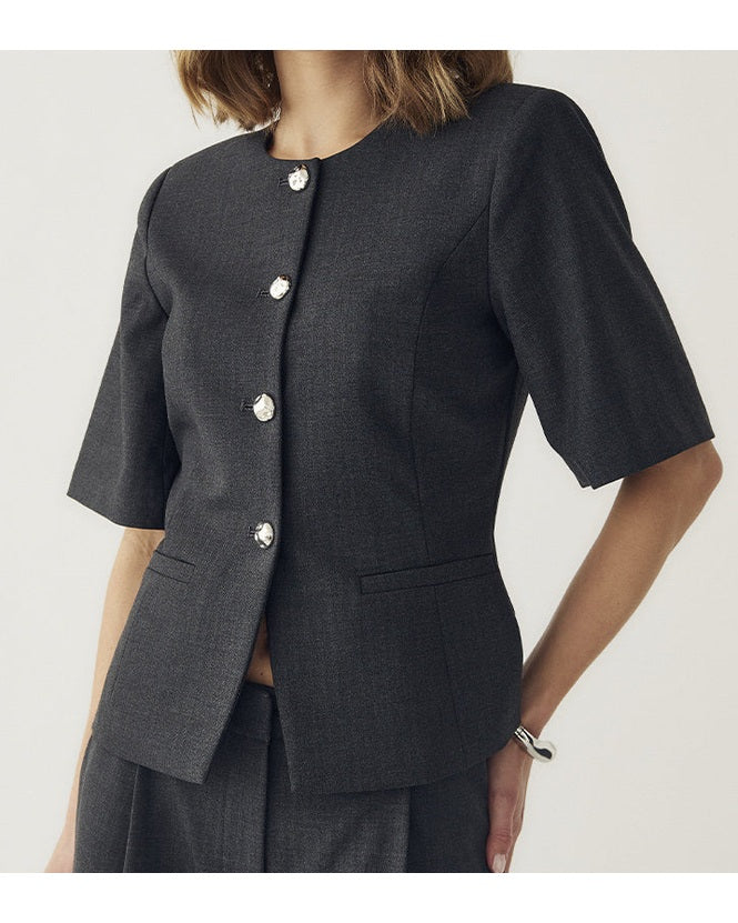 Noella N-Kasaundra Blazer - Grey Herringbone