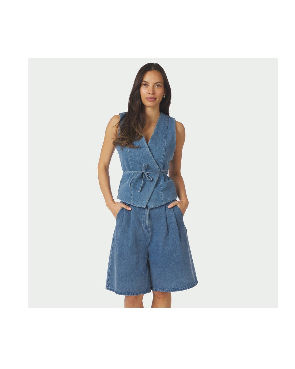 Neo Noir Rosel Denim Shorts - Blue