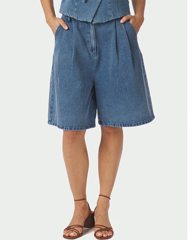 Neo Noir Rosel Denim Shorts - Blue