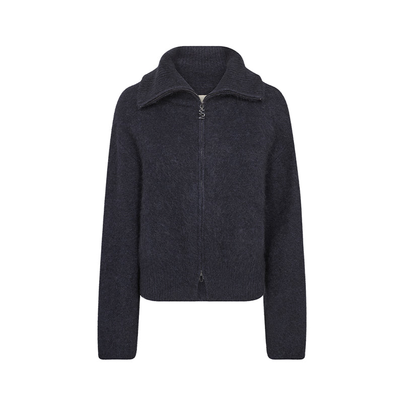 Mos Mosh MMHulda Strik Zip Cardigan - Salute Navy