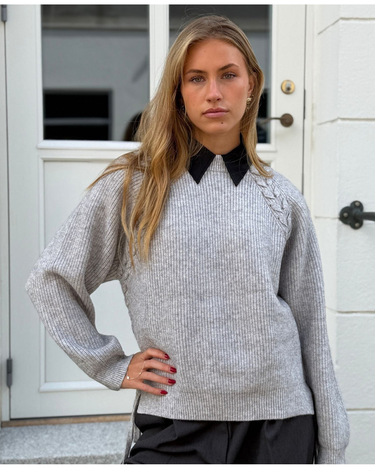 Co'couture RowCC Braid String Strik - Grey Melange