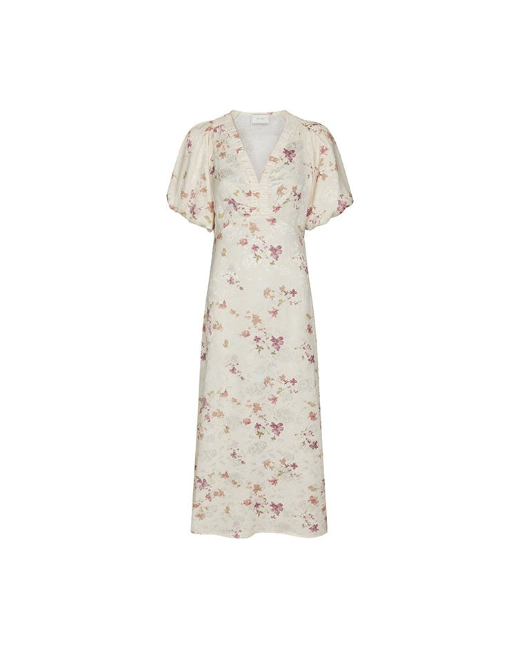 Neo Noir Illana Sateen Kjole - Creme