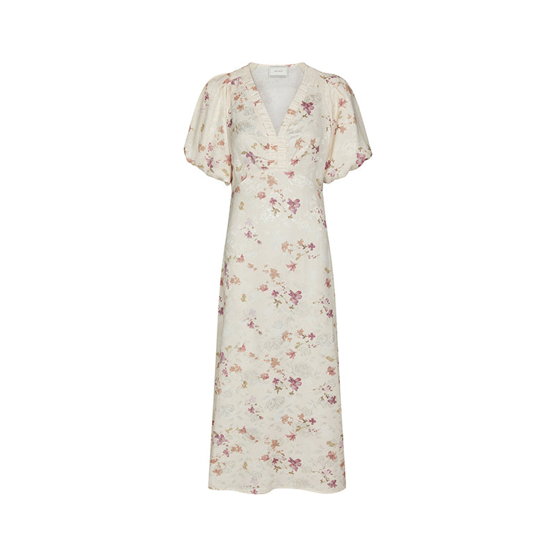 Neo Noir Illana Sateen Kjole - Creme