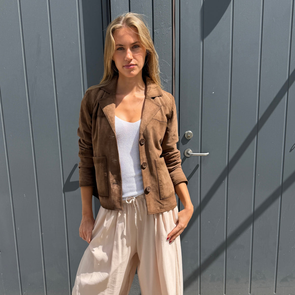 Notyz Suede Blazer Jakke 11449-no 2 - Hazelnut