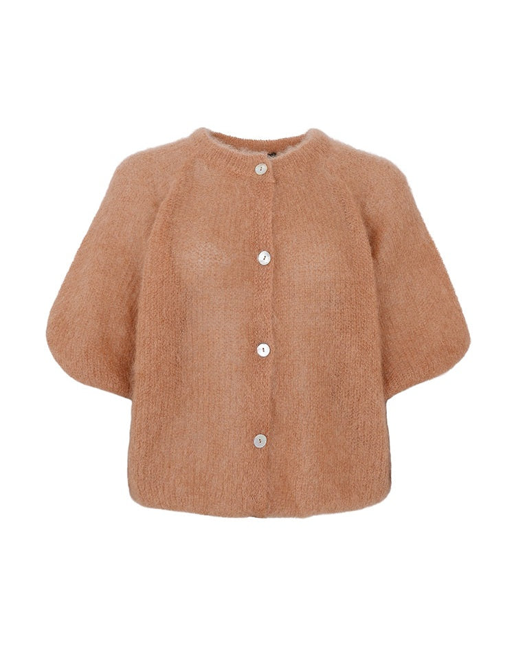 Black Colour BCBjørk Patent Strik Cardigan - Camel