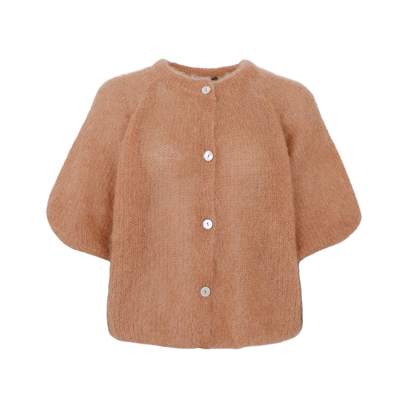 Black Colour BCBjørk Patent Strik Cardigan - Camel