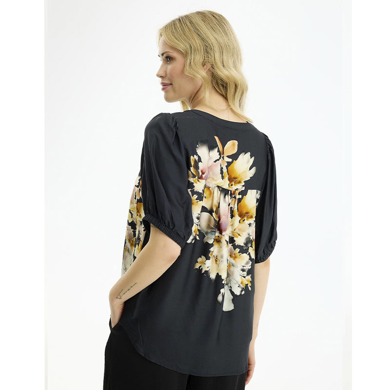 In Front Linse Bluse - Black