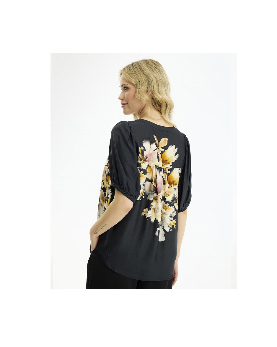 In Front Linse Bluse - Black