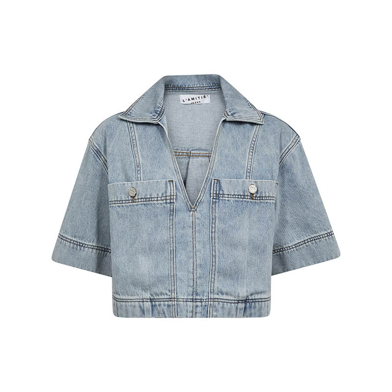 Haute L'amitie Drew Denim Bluse